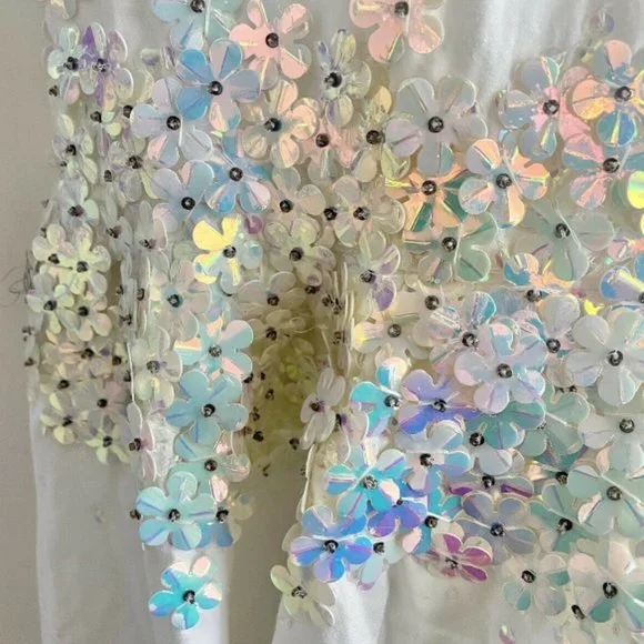 Suno White Sun Dress with Sequins - Picture 13 of 15